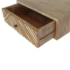 Floating Bedside - Line Carved