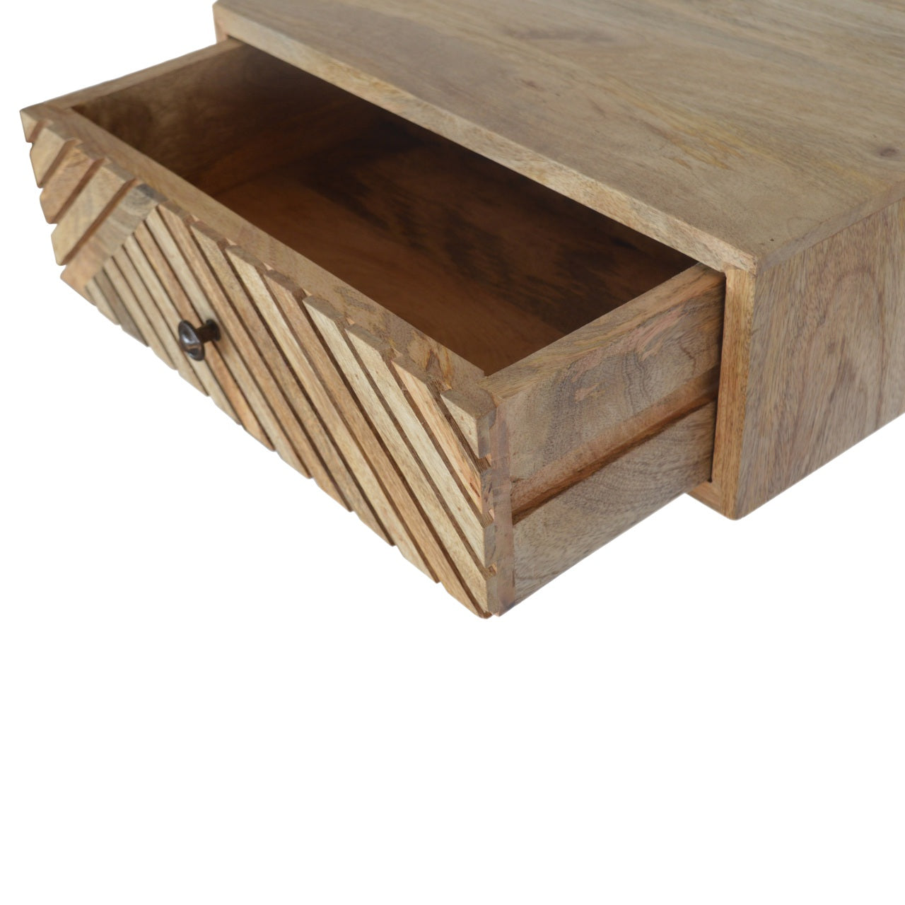 Floating Bedside - Line Carved