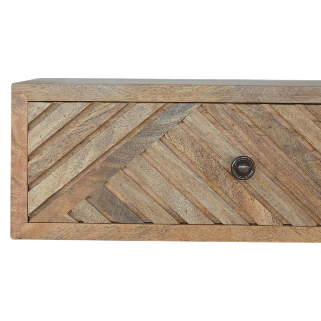 Floating Bedside - Line Carved