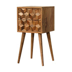 2 Drawer Bedside Mini Cube Carved