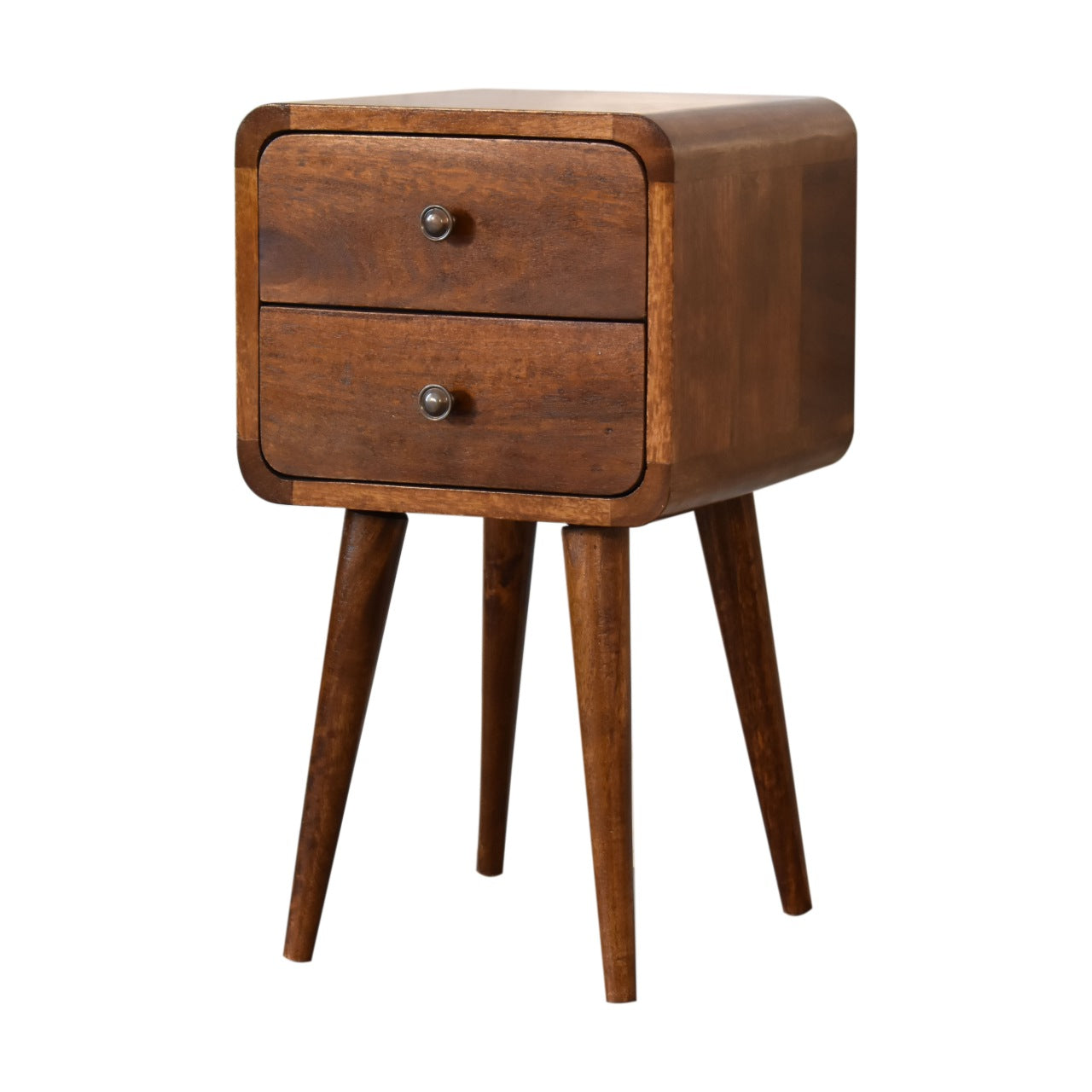 Chestnut Bedside Mini Curved