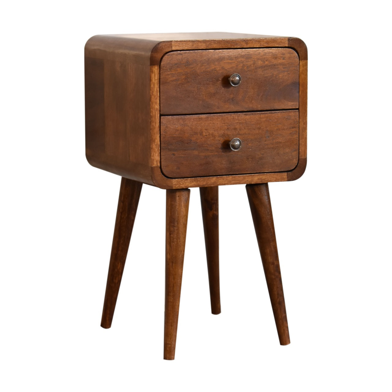 Chestnut Bedside Mini Curved