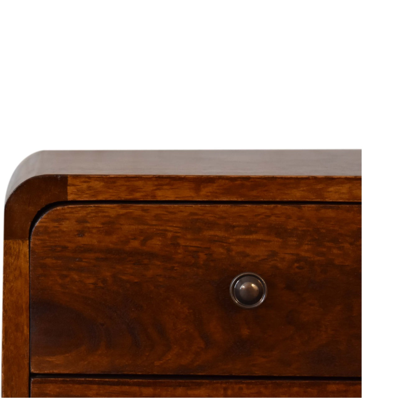 Chestnut Bedside Mini Curved