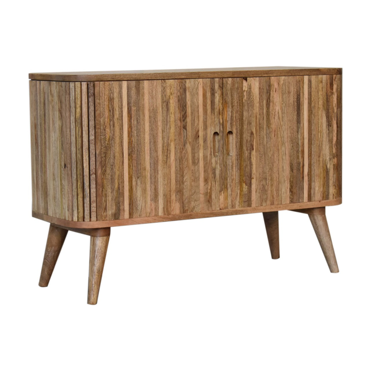 Solid wood sideboard with three drawers and two doors. handmade mango wood storage