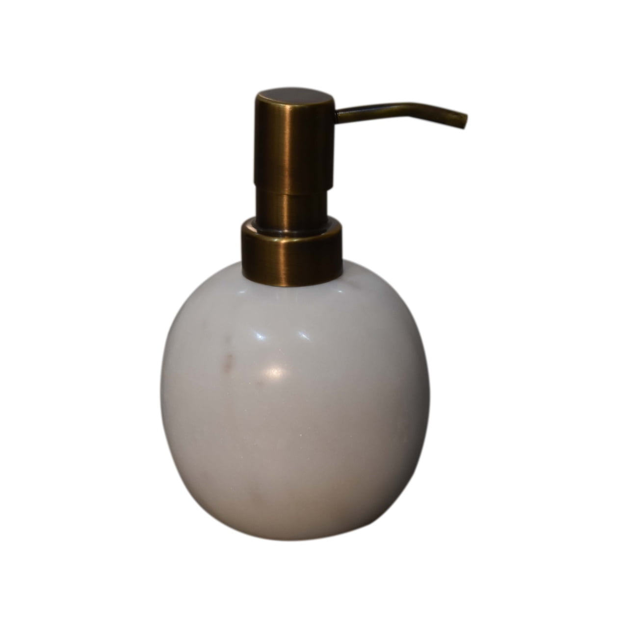 5-piece bathroom set is made of round polished white marble.