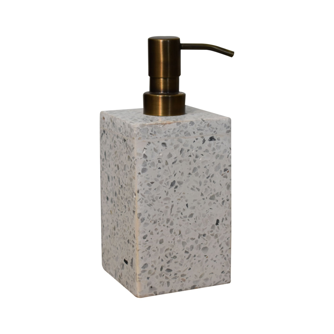 5-piece bathroom set made of square polished white marble