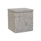 5-piece bathroom set made of square polished white marble