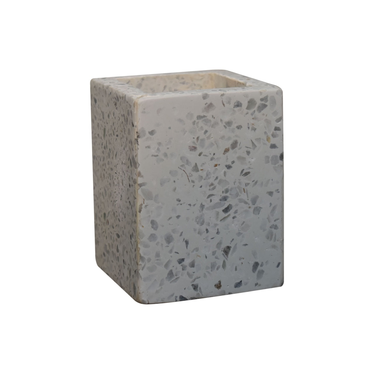 5-piece bathroom set made of square polished white marble