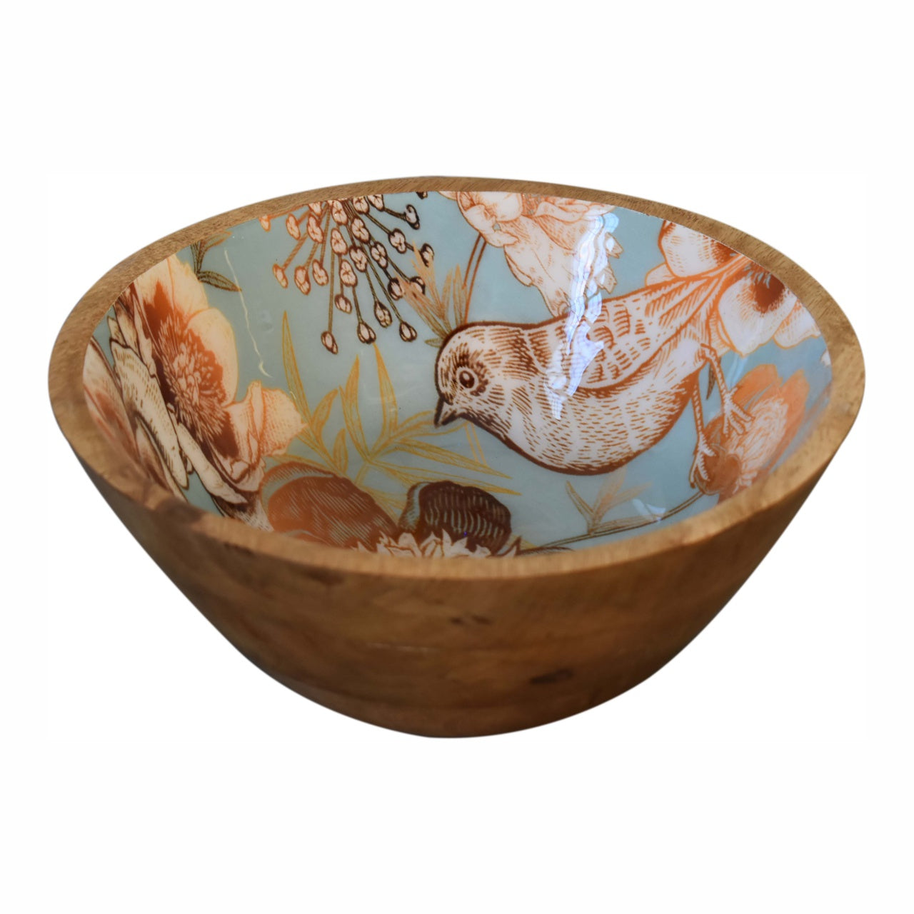 Floral Bird Bowl Set of 2 made from 100% mango wood