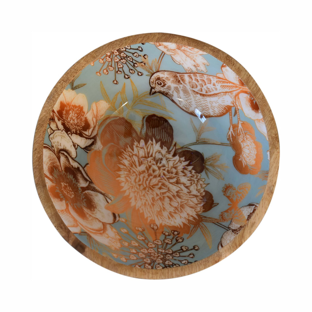 Floral Bird Bowl Set of 2 made from 100% mango wood