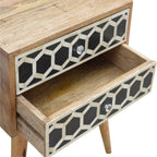Bedside with 2 Drawers Bone Inlay