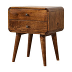 Chestnut Bedside Curved