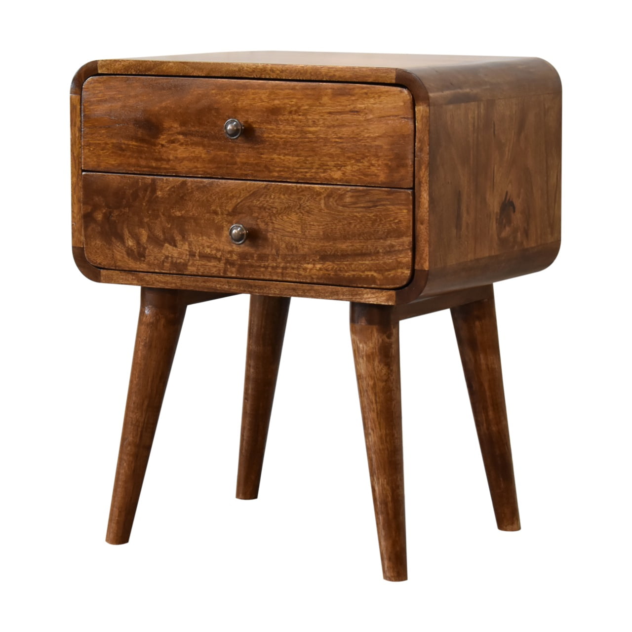 Chestnut Bedside Curved
