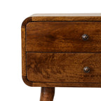 Chestnut Bedside Curved