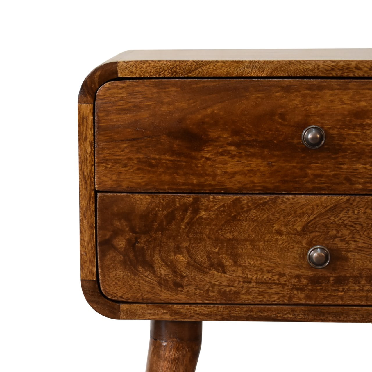 Chestnut Bedside Curved
