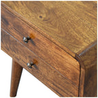 Chestnut Bedside Curved