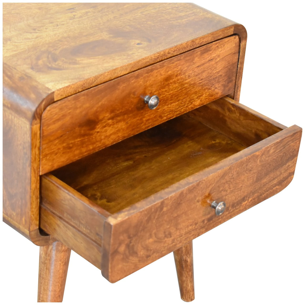 Chestnut Bedside Curved