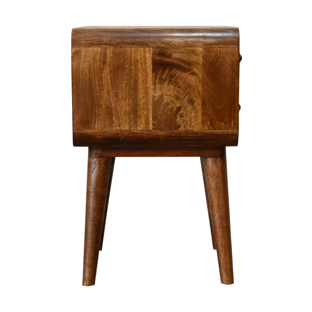 Chestnut Bedside Curved