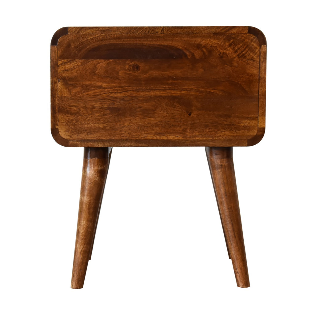 Chestnut Bedside Curved
