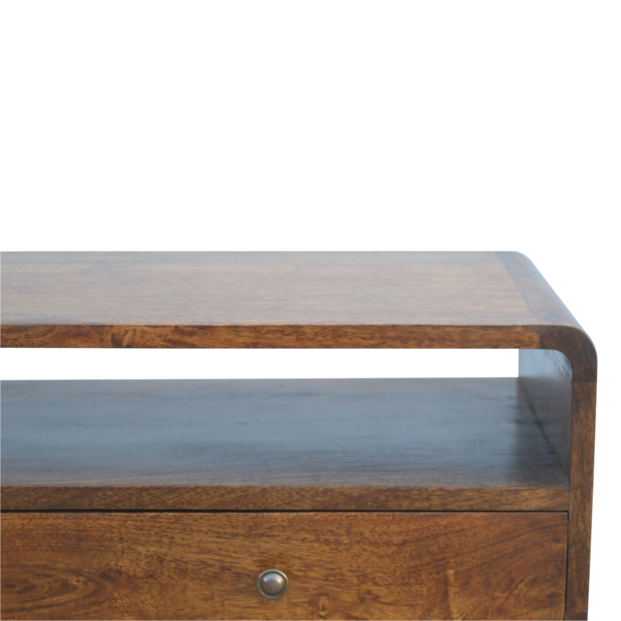 Chestnut Console Table Curved