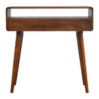 Chestnut Console Table Curved