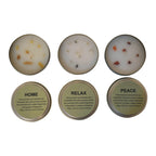 100% hand-poured soya blended wax and embedded with semi-precious stones for a cleaner