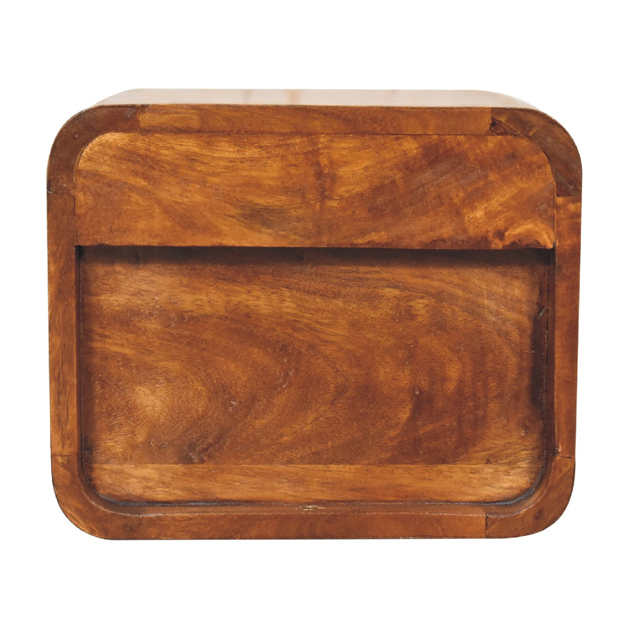 Wall mounted Bedside - Mini Curved Chestnut finish