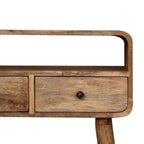 Oak-ish Console Table Mini Curved