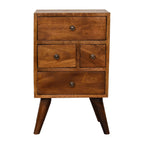 Chestnut Bedside 4 Drawer Multi