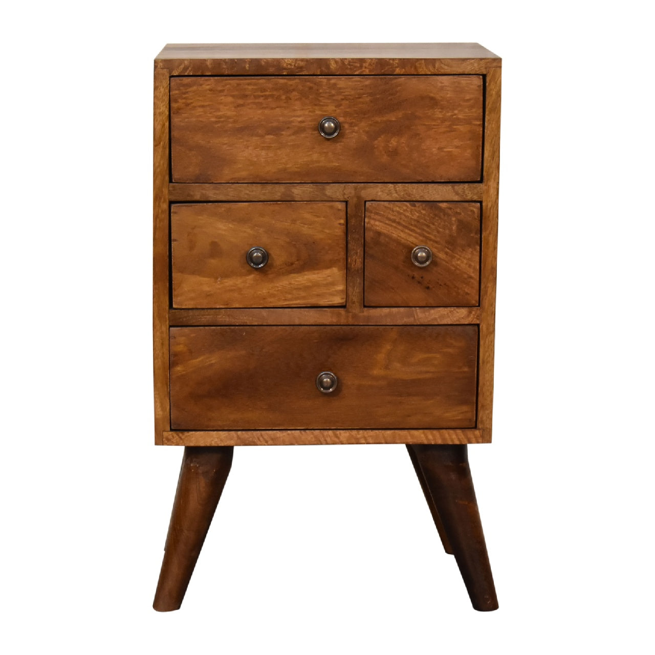 Chestnut Bedside 4 Drawer Multi