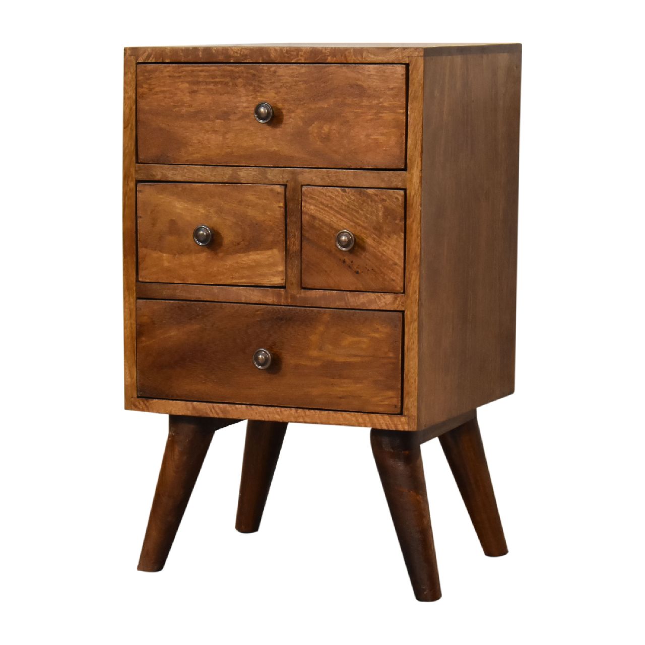 Chestnut Bedside 4 Drawer Multi