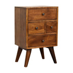 Chestnut Bedside 4 Drawer Multi