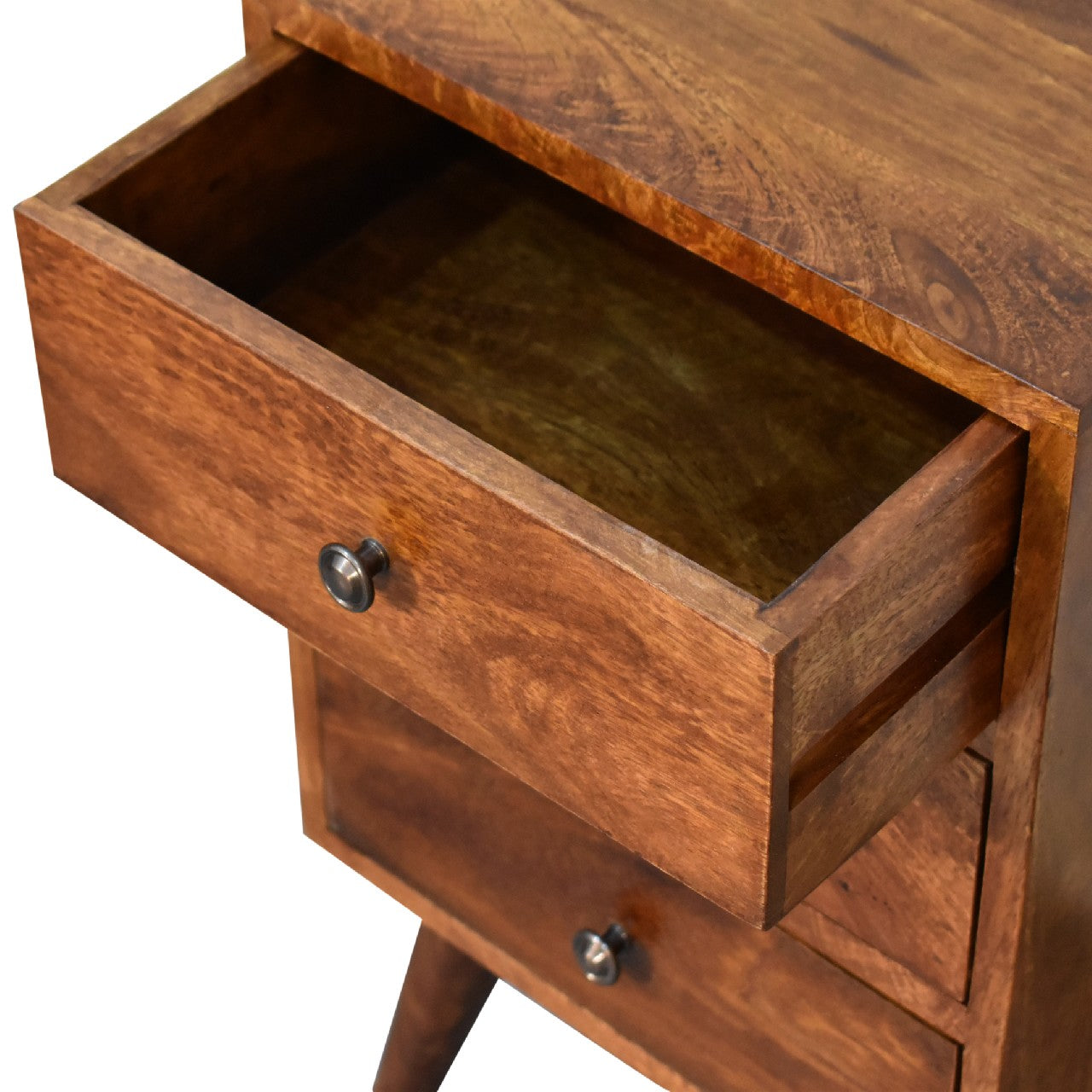 Chestnut Bedside 4 Drawer Multi