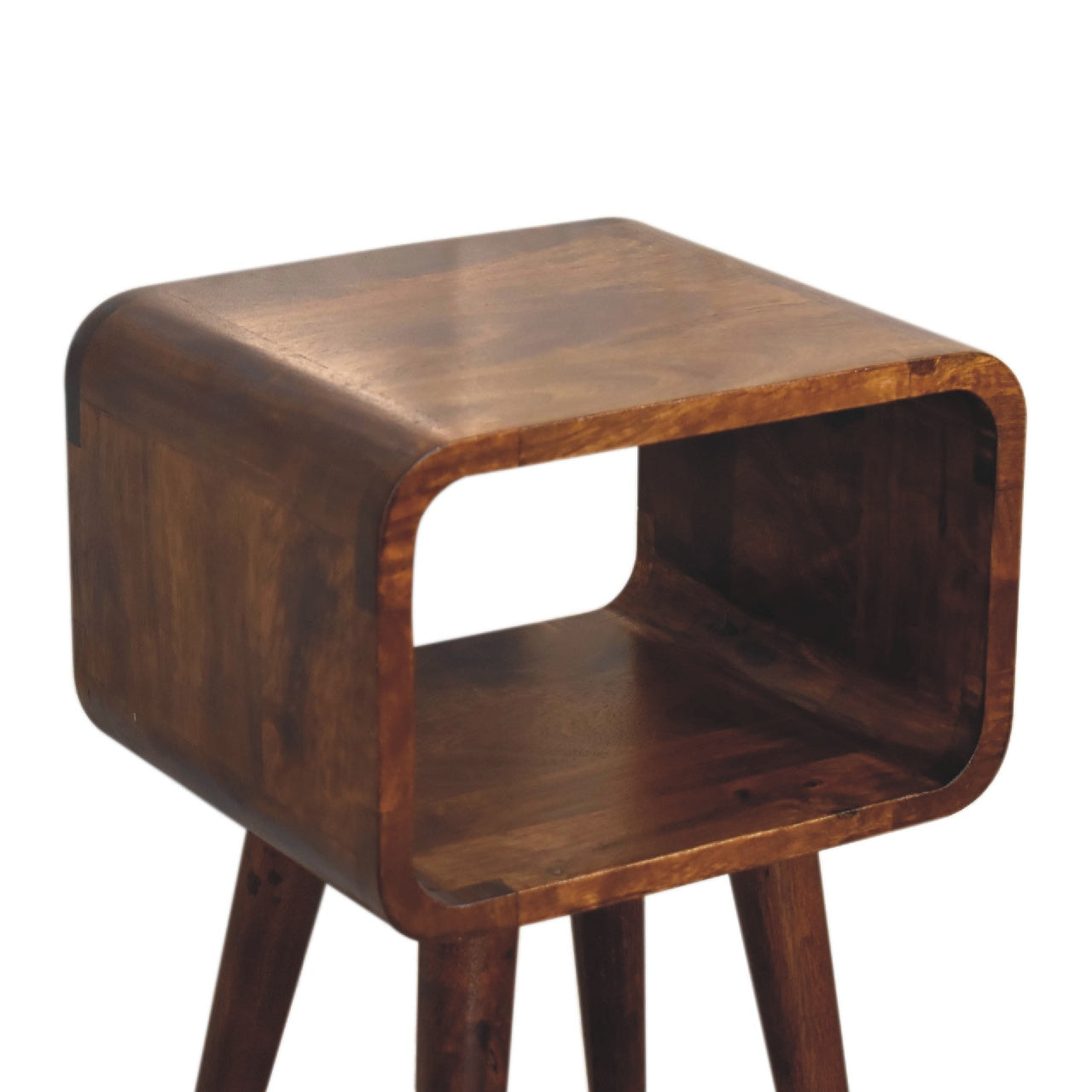 Bedside - Mini Chestnut Curved Open