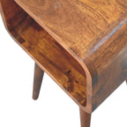 Bedside - Mini Chestnut Curved Open