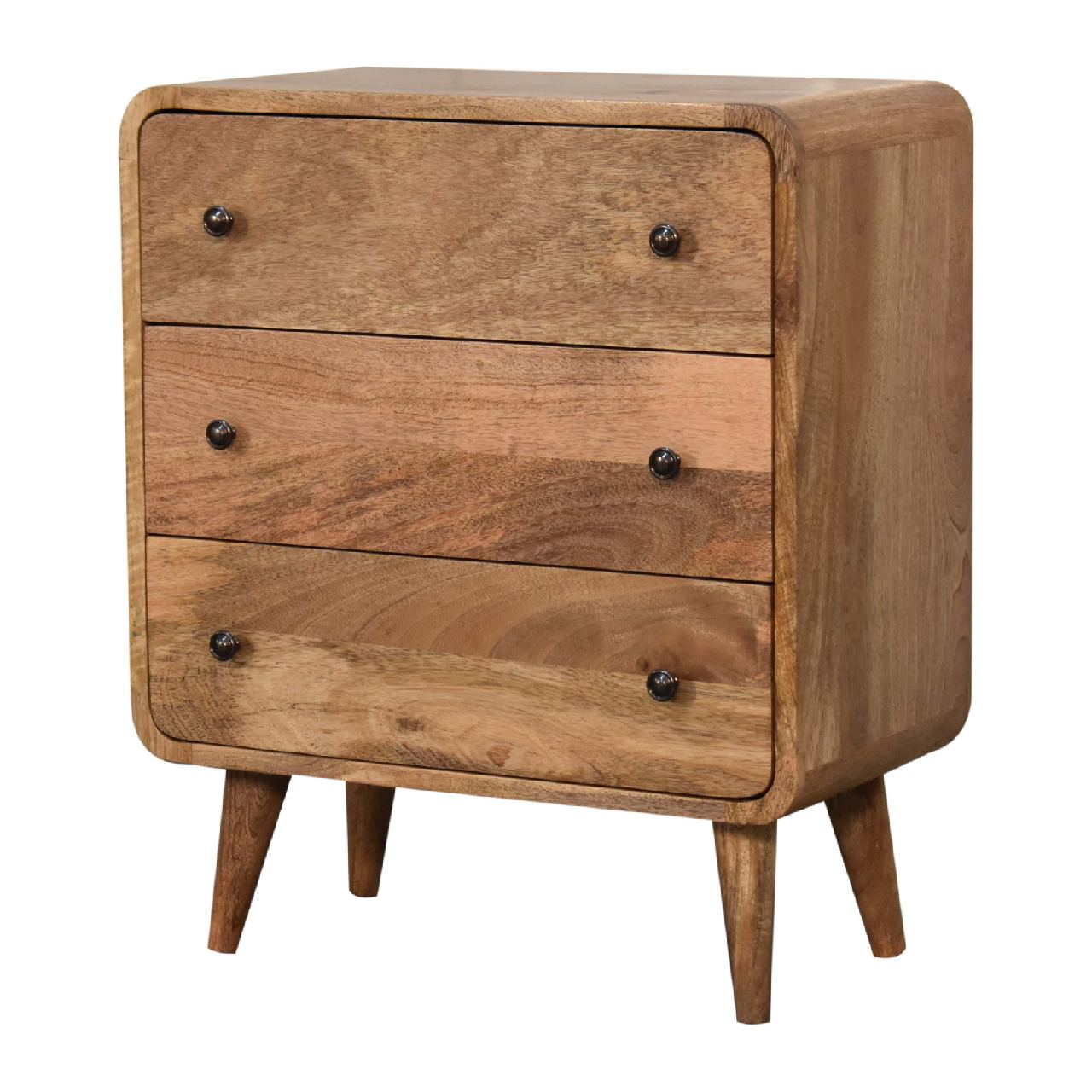Oak-ish Chest of Drawers Mini Curved