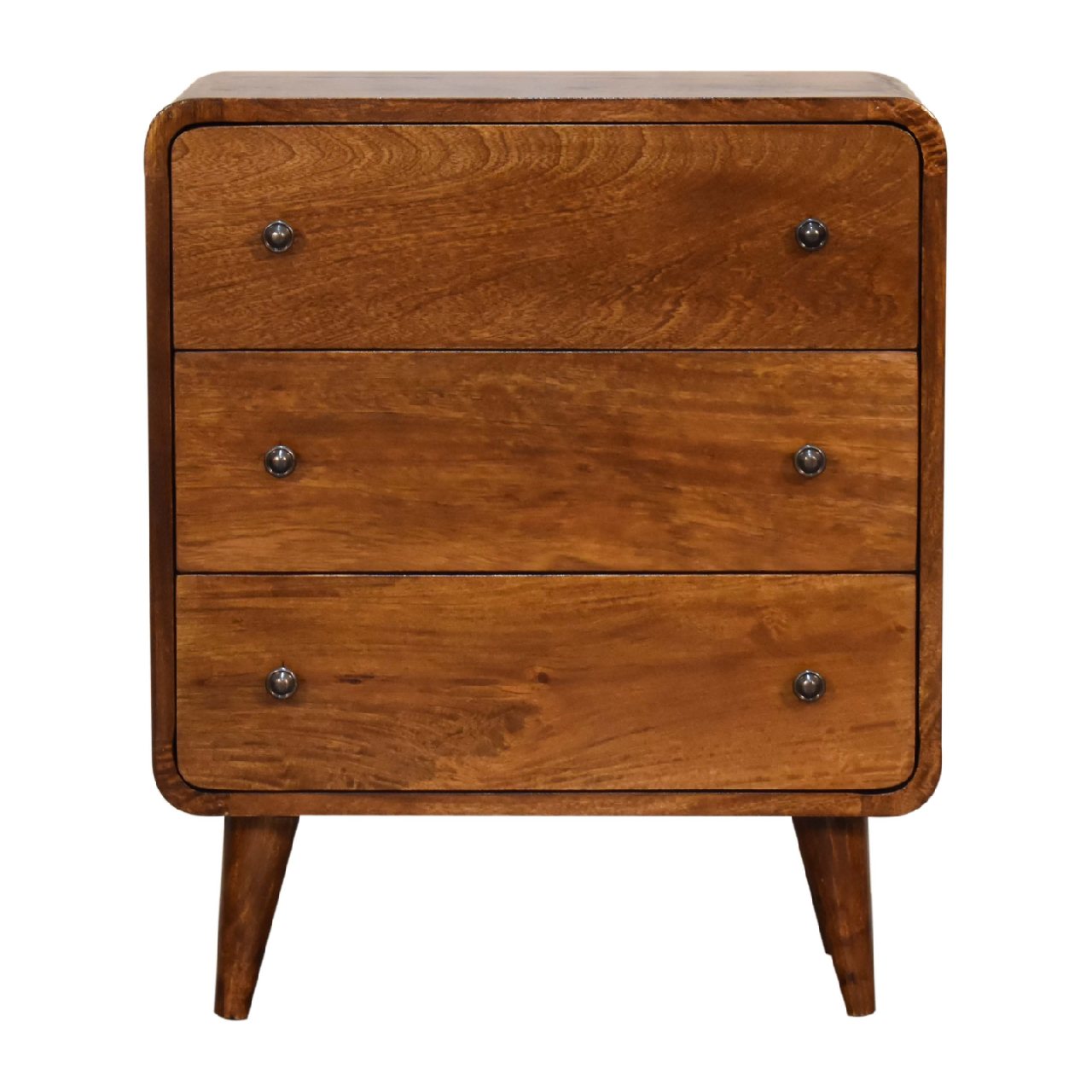 Chestnut Chest of Drawers - Mini Curved