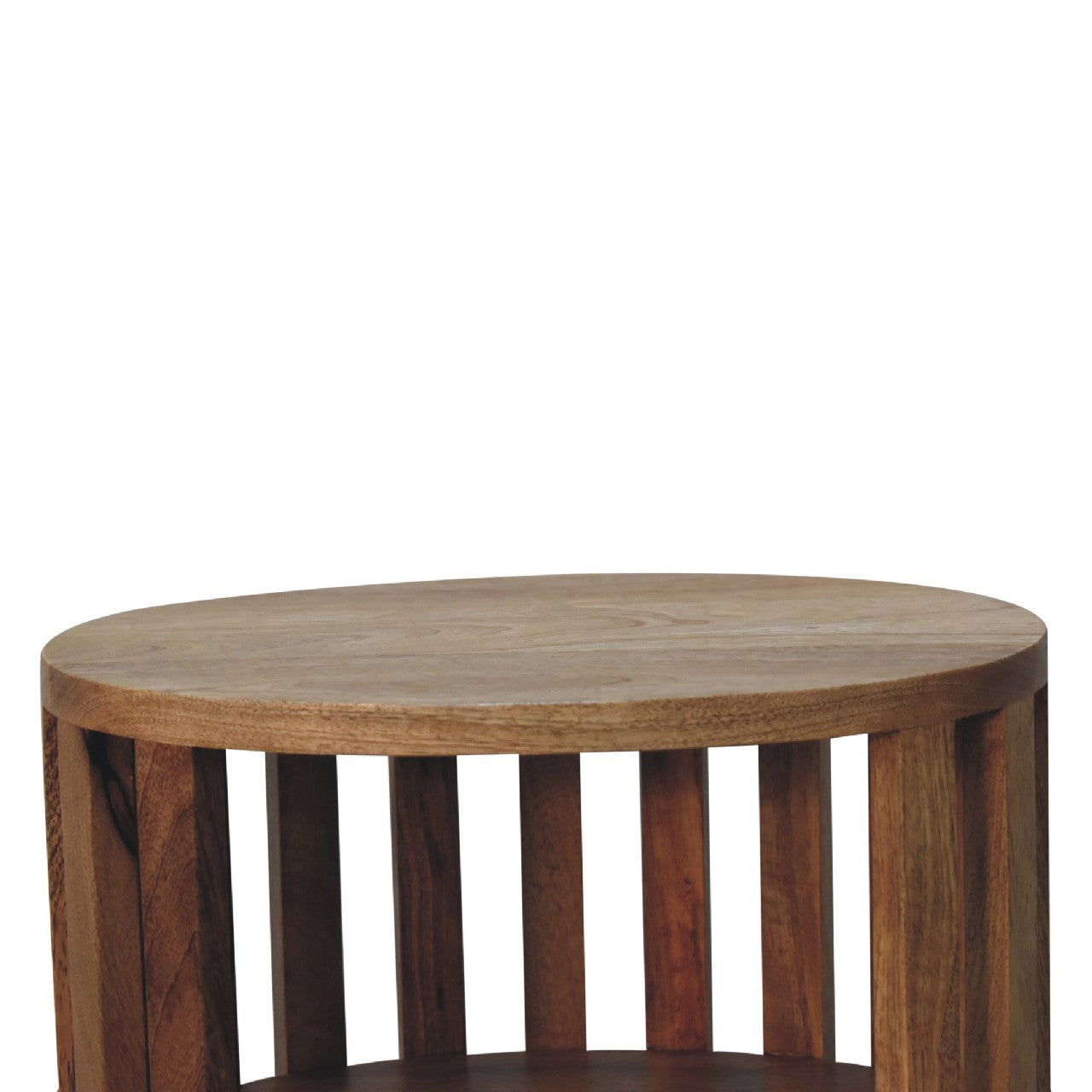 Oak-ish Bedside Ariella Double Shelf