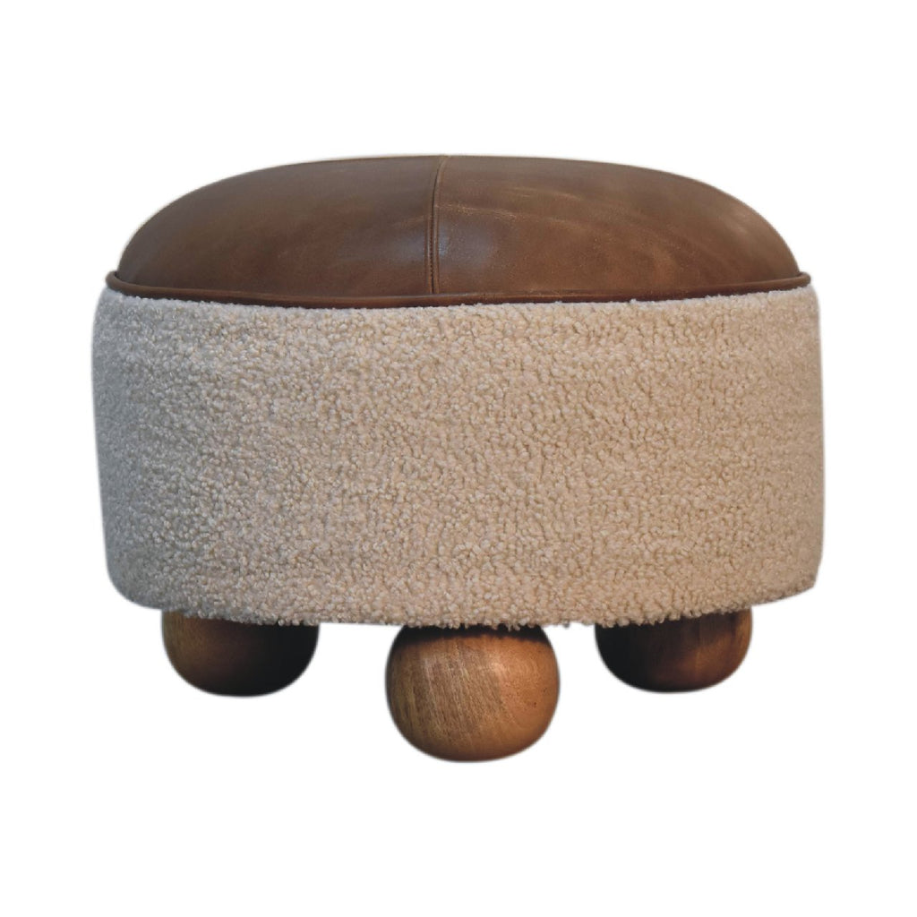 Footstool Cream Boucle Buffalo