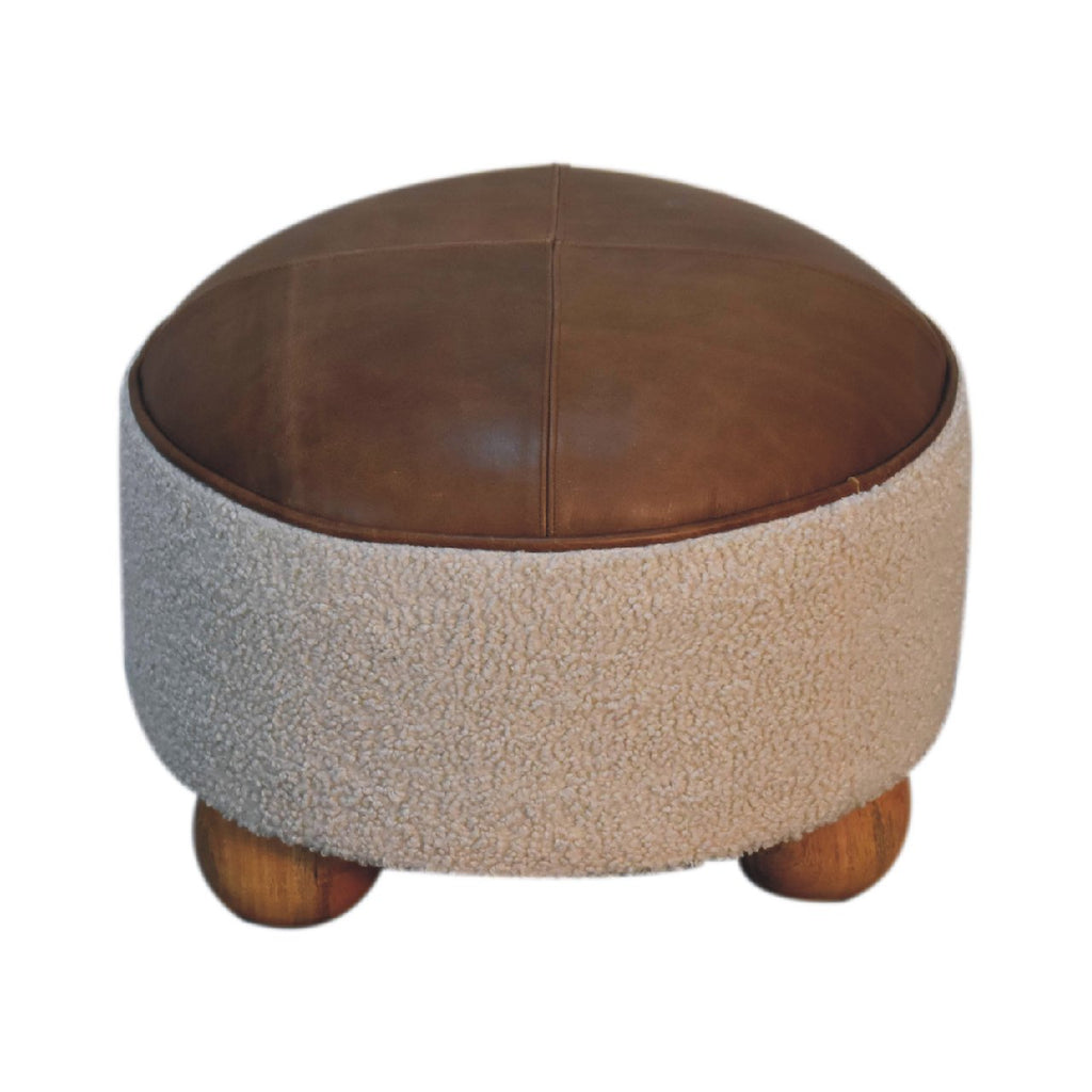 Footstool Cream Boucle Buffalo