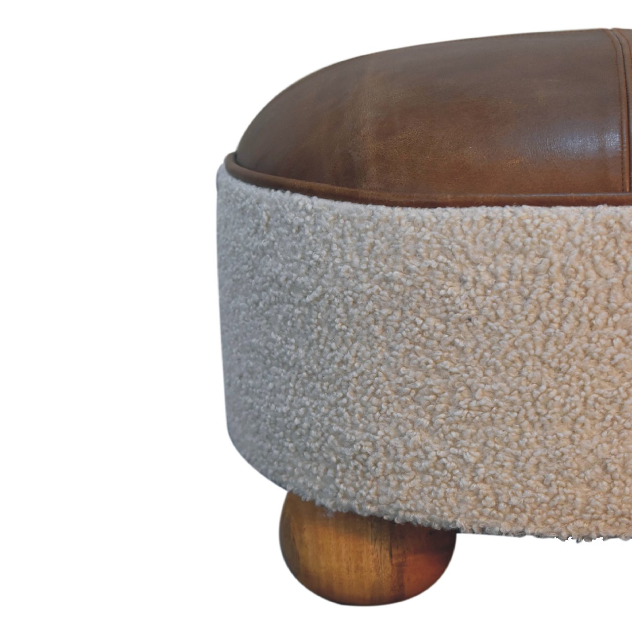 Footstool Cream Boucle Buffalo