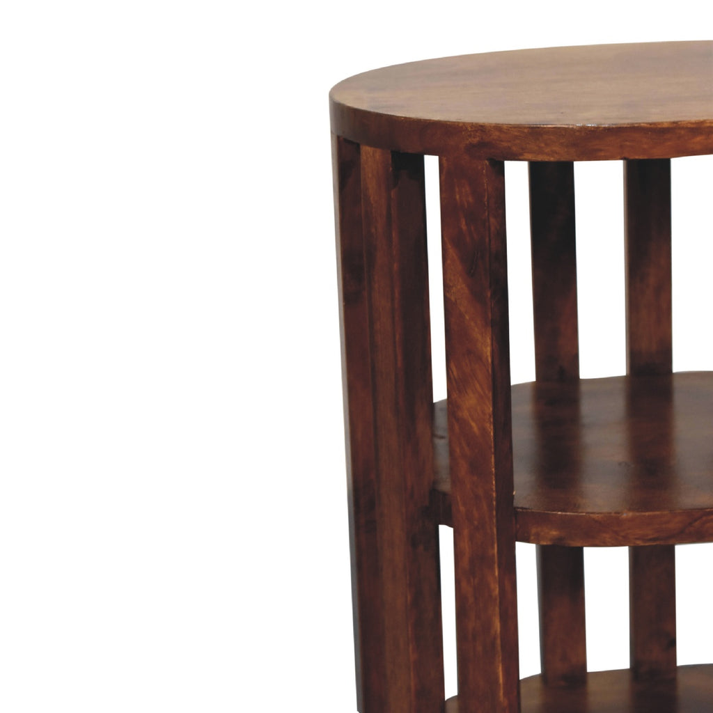 Chestnut Bedside - Ariella Double Shelf