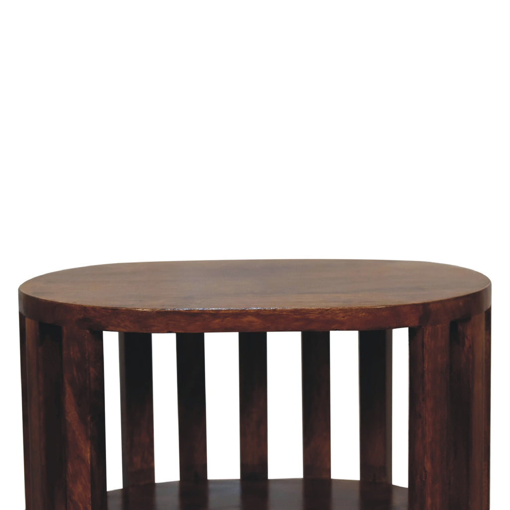 Chestnut Bedside - Ariella Double Shelf