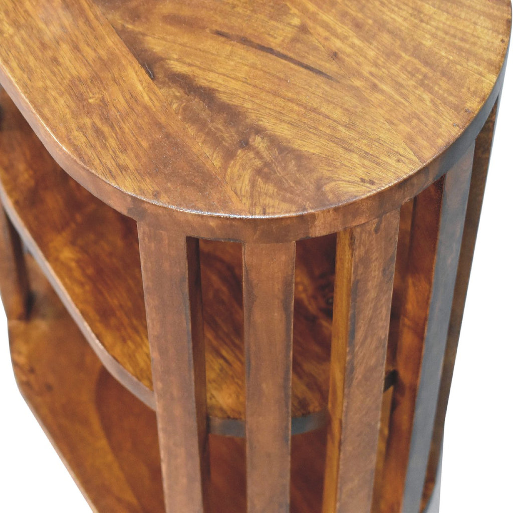 Chestnut Bedside - Ariella Double Shelf