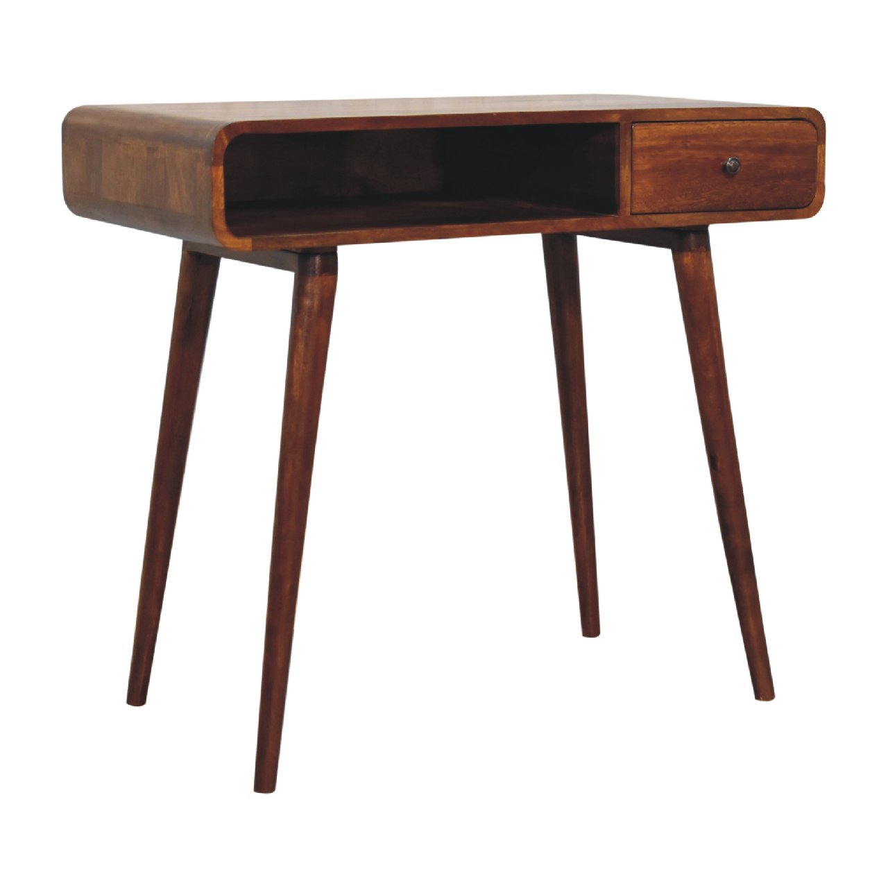 Chestnut Writing Desk - Curved