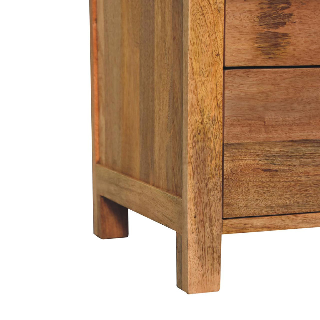 Oak-ish 3 Drawer Bedside - Aspen