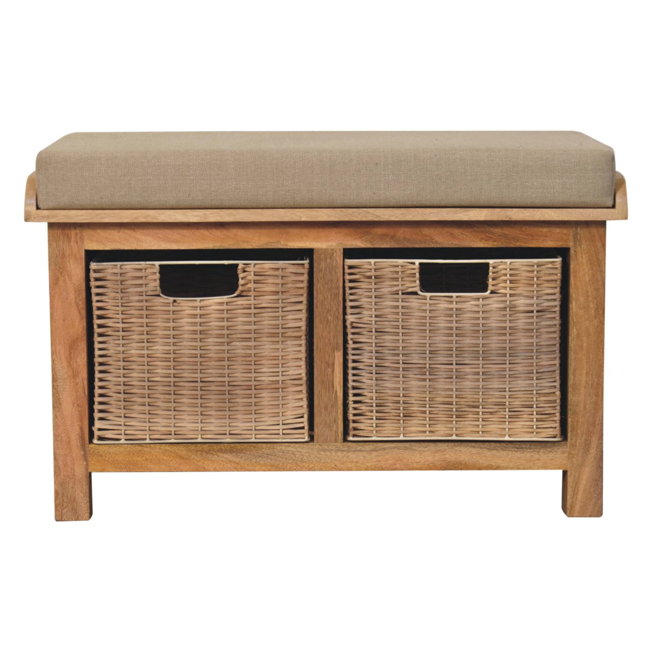 Linen Bench Rattan Basket