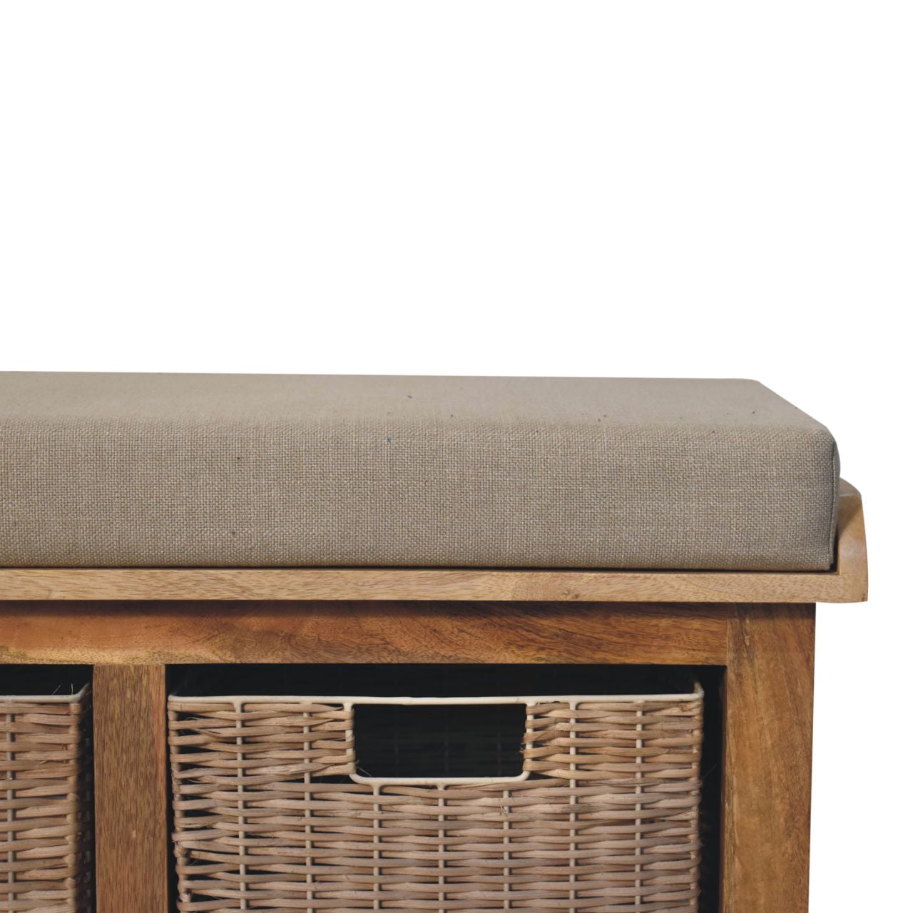 Linen Bench Rattan Basket