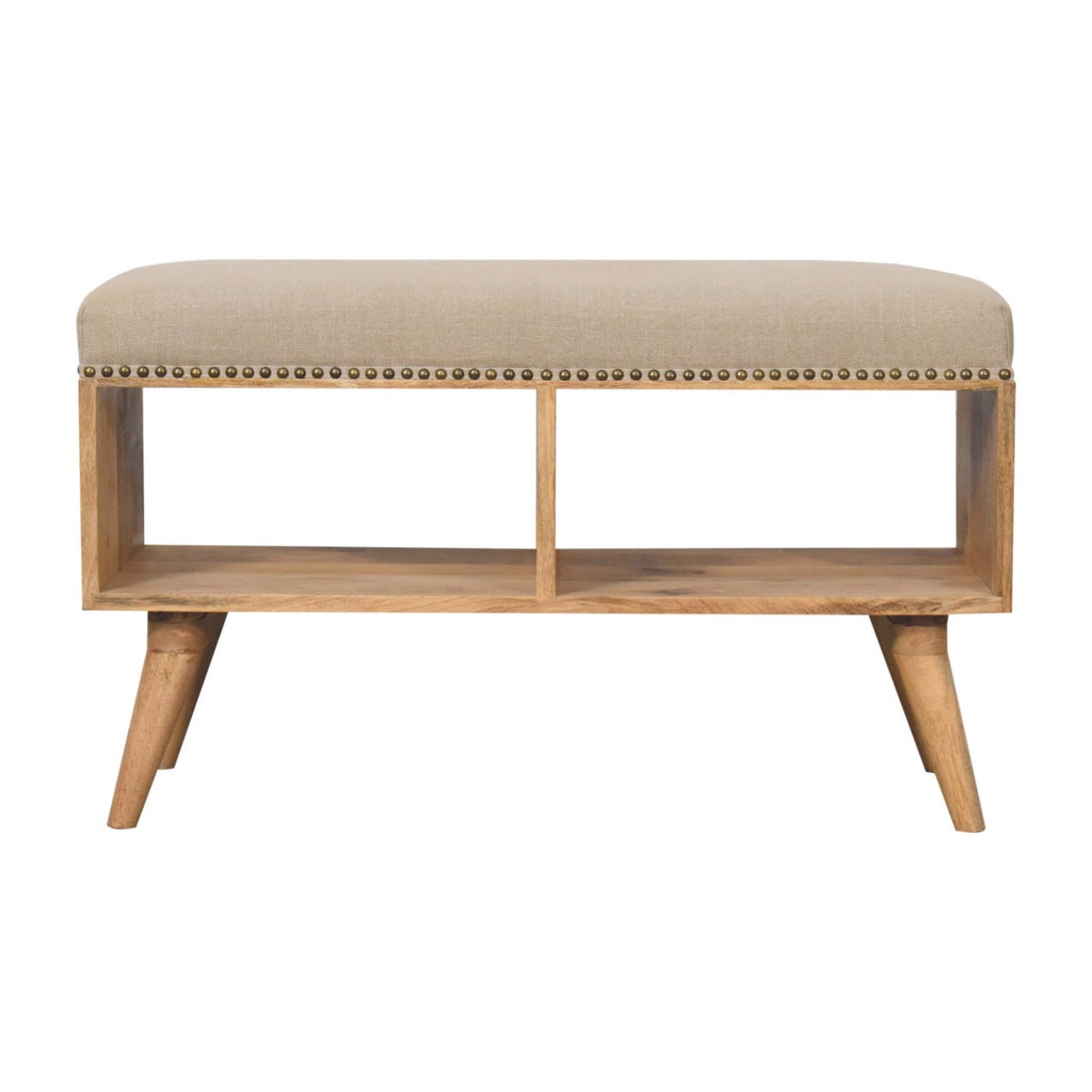 Open Bench - Studded Linen