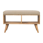 Open Bench - Studded Linen